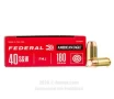 Federal 40 Cal Ammo - 50 Rounds of 180 Grain FMJ Ammunition