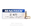 Magtech 32 ACP Ammo - 50 Rounds of 71 Grain LRN Ammunition