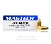 Magtech 32 ACP Ammo - 50 Rounds of 71 Grain FMC Ammunition