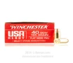 Winchester USA Ready 40 S&amp;W Ammo - 50 Rounds of 165 Grain FMJ FN...