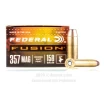 Federal 357 Magnum Ammo - 20 Rounds of 158 Grain Fusion Ammunition