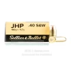 Sellier &amp; Bellot 40 S&amp;W Ammo - 50 Rounds of 180 Grain JHP Ammunition