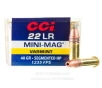 CCI 22 LR Mini-Mag Ammo - 5000 Rounds of 40 Grain SHP Ammunition
