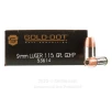 Speer 9mm Ammo - 1000 Rounds of 115 Grain JHP Ammunition