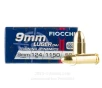 Fiocchi 9mm Ammo - 50 Rounds of 124 Grain FMJ Ammunition