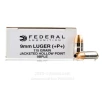 Federal 9mm +P+ Ammo - 50 Rounds of 115 Grain JHP Ammunition