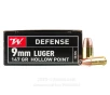 Winchester 9mm  Ammo - 500 Rounds of 147 Grain JHP Ammunition