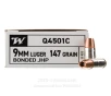 Winchester 9mm Ammo - 500 Rounds of 147 Grain Bonded JHP Ammunition