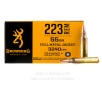 Browning 223 Rem Ammo - 20 Rounds of 55 Grain FMJ Ammunition