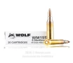 Wolf Gold 5.56x45 Ammo - 20 Rounds of 55 Grain FMJ Ammunition...