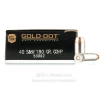 Speer 40 cal Ammo - 50 Rounds of 180 Grain JHP Ammunition