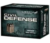 Liberty Ammunition LACD40012 Civil Defense 40 S&amp;W 60 gr 2000 fps Lead-Free Fragmenting Hollow Point (LFFHP) Handgun Ammo – 20 Rounds