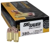 SIG SAUER Elite Performance .380 ACP 100 Grain FMJ Hangun Ammo