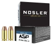 Nosler Match Grade JHP .45 ACP 230 Grain 850 Velocity Handgun Ammo