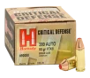 Hornady Critical Defense .380 Auto 90 Grain Handgun Ammo