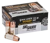 SIG SAUER Elite Performance JHP 9mm Luger 124 Grain V-Crown Handgun Ammo - 20 Rounds