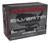 Winchester Super-X Silvertip HP 9mm Luger 115 Grain Handgun Ammo
