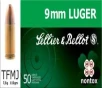 Sellier &amp; Bellot SB9NT Handgun  9mm Luger Non-Tox 115 gr Full Metal Jacket (FMJ) 50 Bx/ 20 Cs