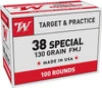 Winchester USA Value Pack 38 Special 130 Grain Full Metal Jacket