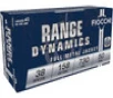 Fiocchi Range Dynamics .38 Special 158gr FMJ, 730 fps Velocity