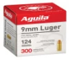 Aguila 9MM, 124gr, FMJ - 300 Rounds [MPN: 1E092108]