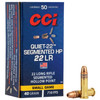 CCI Quiet-22 .22 LR, 40gr, Segmented HP - 50 Rounds