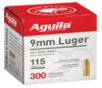 Aguila 9MM, 115gr, FMJ - 300 Rounds [MPN: 1E097700]