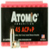 Atomic Ammunition 00412 Pistol Precision Craft 45 ACP P 185 gr Bonded Match Hollow Point 50 Per Box 10 UPC: 858767004126