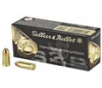 Sellier &amp; Bellot Handgun High Velocity Centerfire Ammunition, 9mm Luger, Jacketed Hollow Point, 124 Grain - 50 Cartridge Box ( 50 / 1 )