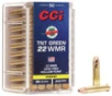 CCI TNT Green Hyper Velocity Centerfire Ammunition, 22 WMR, Speer TNT Green Hollow Point, 30 Grain - 50 Cartridge Box ( 50 / 1 )