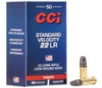CCI Target Standard Velocity Rimfire Ammunition, 22 LR, Lead Round Nose, 40 Grain - 50 Cartridge Box ( 50 / 1 )