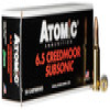 Atomic Ammunition 00476 Rifle Subsonic 6.5 Creedmoor 130 gr 1050 fps Sierra MatchKing BTHP 20 Bx10 Cs UPC: 858767004768