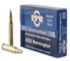 PPU PP223F2 Standard Rifle 223 Rem 62 gr Full Metal Jacket Boat Tail 20 Per Box 50 UPC: 8605003812326