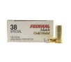 Federal Gold MDL 38SPL 148GR Lead Wad Cutter 50rds 