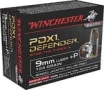 Winchester PDX1 Defender Nickel Plated Brass 9mm+P 124Gr 20-Rounds BJHP 