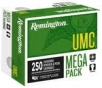 Remington UMC Brass .380 Ammo 95-Grain 250-Rounds FMJ 