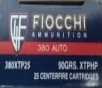 Fiocchi Extrema XTP .380 ACP 90GR HP 25Rds 