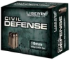 Liberty Ammunition Civil Defense Nickel Plated Brass 10mm 60 Grain 20-Rounds HP 
