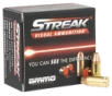 Ammo Inc. Streak Visual Brass 9mm 115-Grain 20-Rounds JHP 