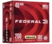 Federal Champion .40 S&amp;W Ammunition 200 Round Box 180 Grain FMJ 1000fps 