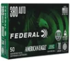Federal American Eagle IRT Brass .380 Ammo 70-Grain 50-Rounds Lead-Free 