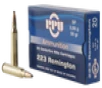 PPU Centerfire Rifle Brass .223 Rem 55-Grain 20-Rounds SP 
