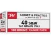 Winchester USA Handgun Ammunition .40 S&amp;W 165 gr. FMJ 1060 fps 100/ct