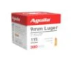 Aguila Handgun Ammuntion 9mm Luger 115 gr FMJ 1150 fps 300/ct