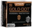 CCI 9mm +P Ammunition Speer Gold Dot 23617GD 124 Grain Gold Dot Hollow Point 20 Rounds