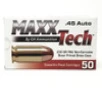 MaxxTech 45 ACP Ammunition PTG45B 230 Grain Full Metal Jacket 50 Rounds