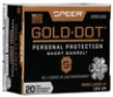 Speer 9mm +P Ammunition Short Barrel Gold Dot 23611GD 124 Grain Gold Dot Hollow Point 20 Rounds