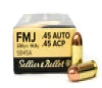 Sellier &amp; Bellot 45 ACP Ammunition SB45A 230 Grain Full Metal Jacket 50 Rounds