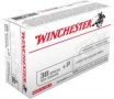 Winchester Ammunition USA 125 gr Jacketed Hollow Point .38 Spl +P Ammo, 50/box - USA38JHP
