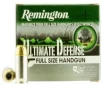 Remington Ultimate Defense Full-Size Handgun 185 gr Brass Jacket Hollow Point .45 ACP Ammo, 20/box - HD45APA